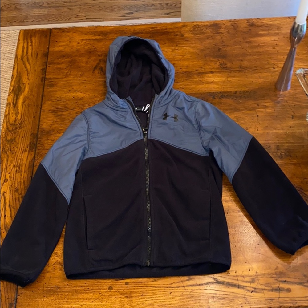 Boys Under Amour YS zip up loose fleece jacket